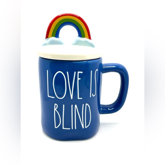 Rae Dunn ‘Love is Blind’ Mug with Rainbow Topper - Picture 9 of 9